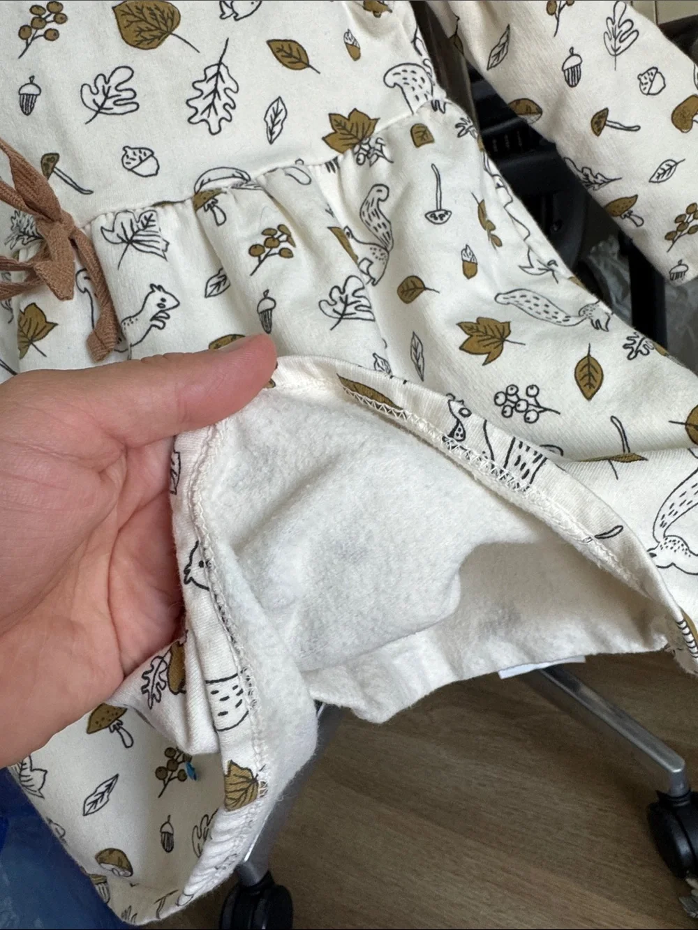 Kids Cream & Tan Woodland Print Pajama Set